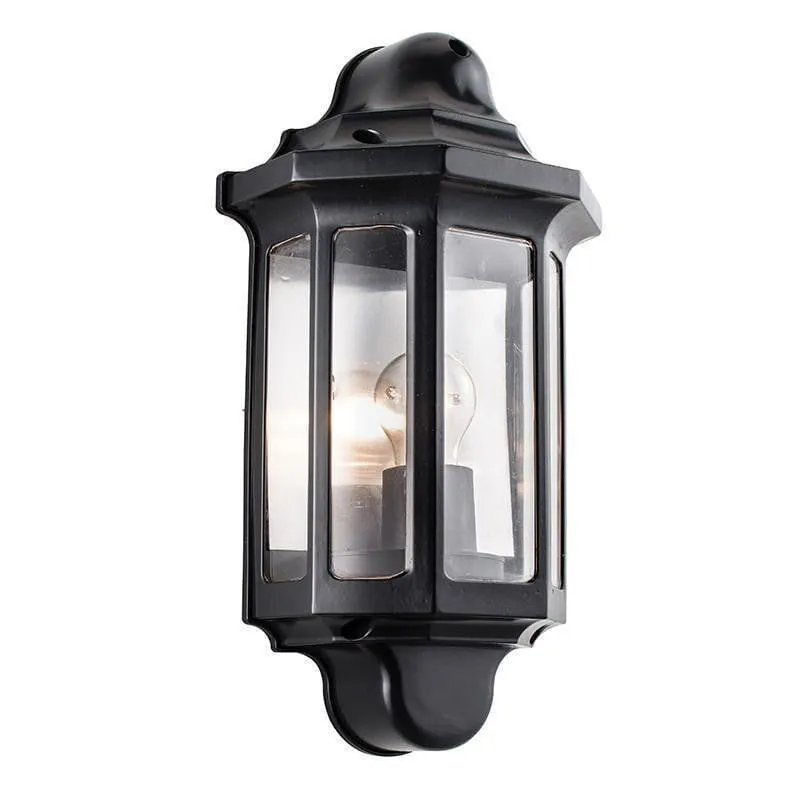 Saxby Traditional Satin Black Outdoor Wall Light