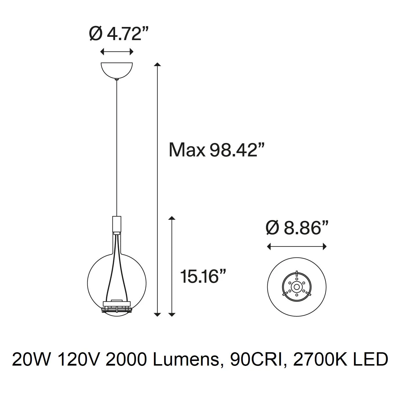 Sky Fall Round LED Pendant Light