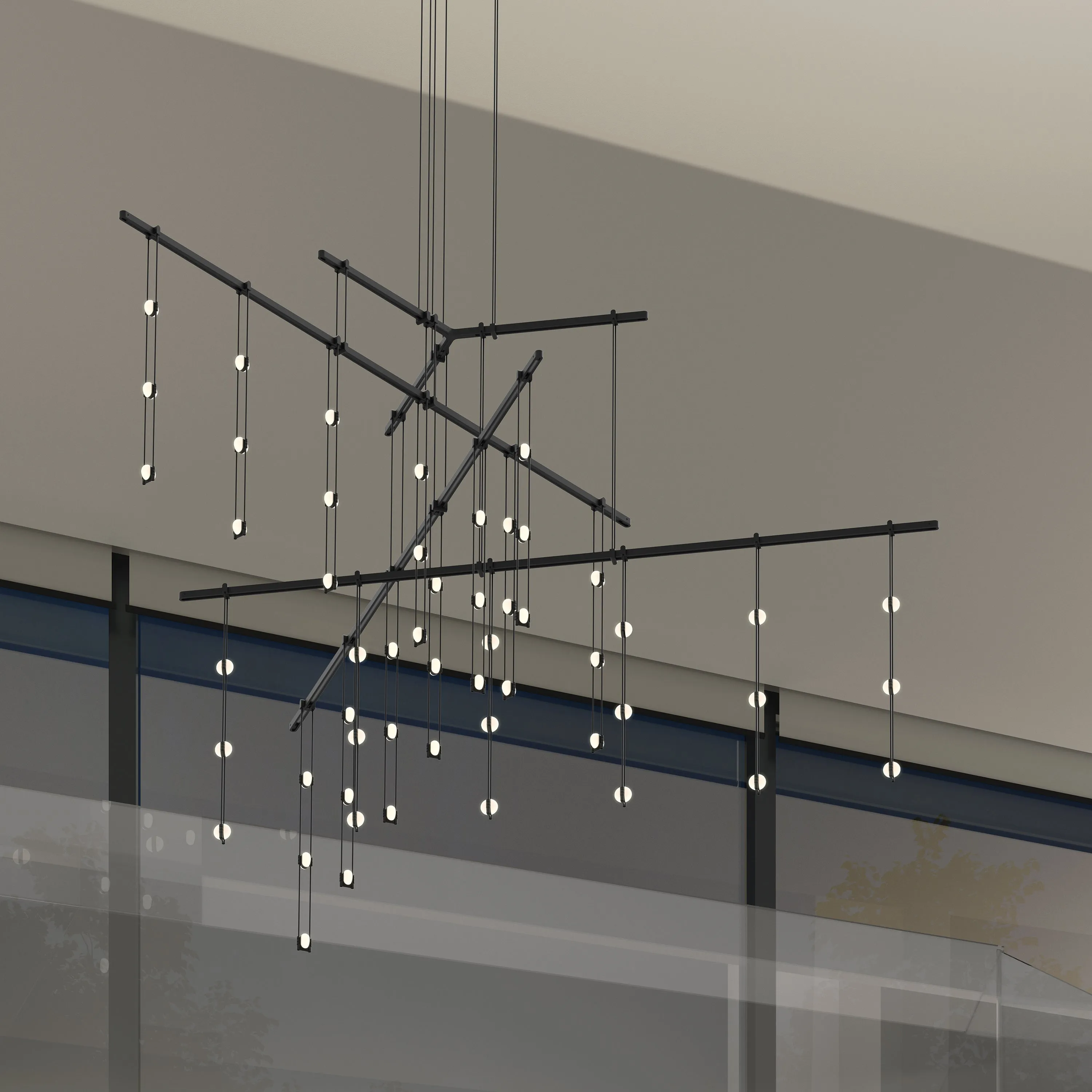 Suspenders Tri-Bar 4-Tier Multi Light Pendant Light