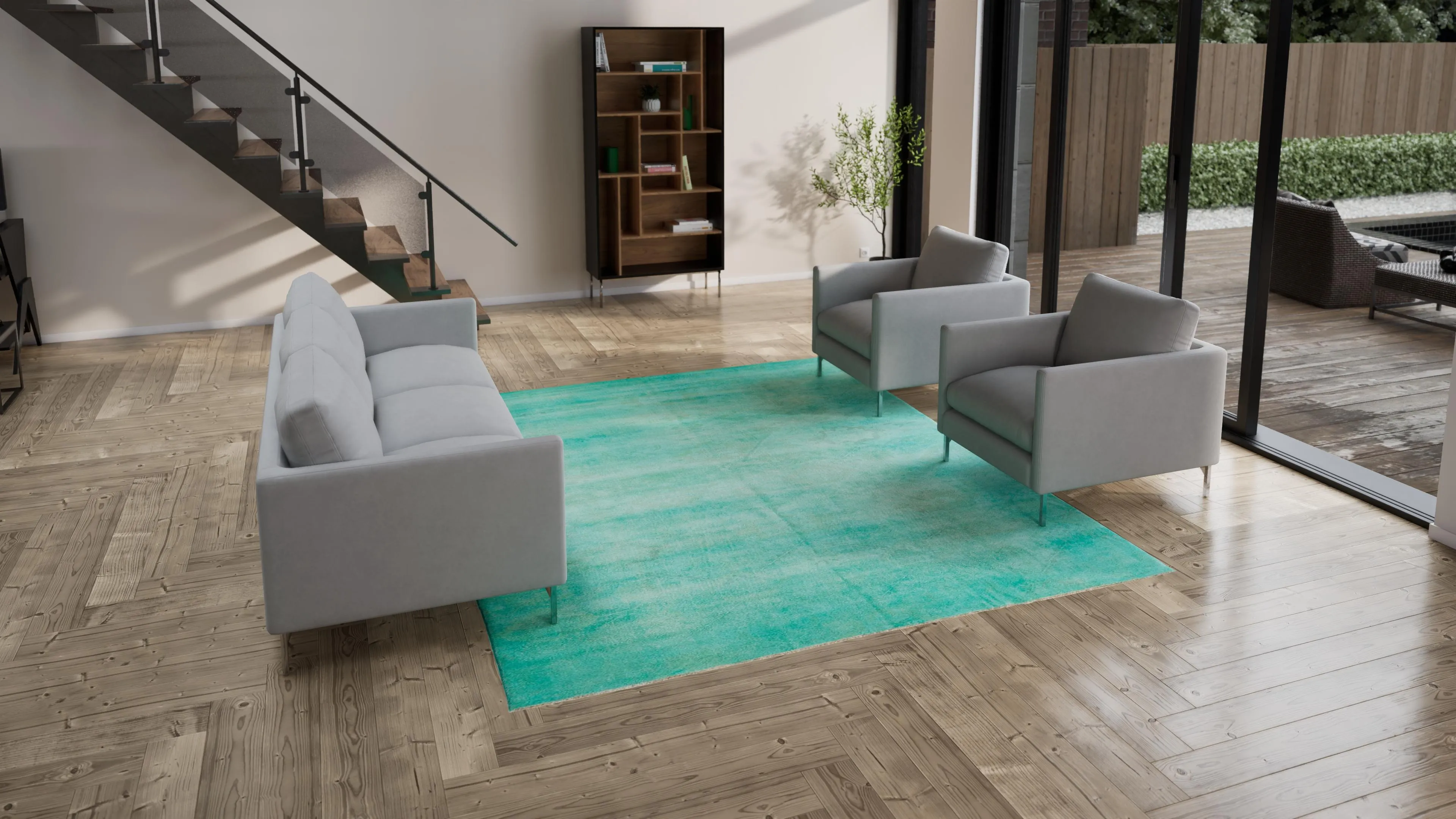 Teal Overdyed Rug - 8'5"x10'