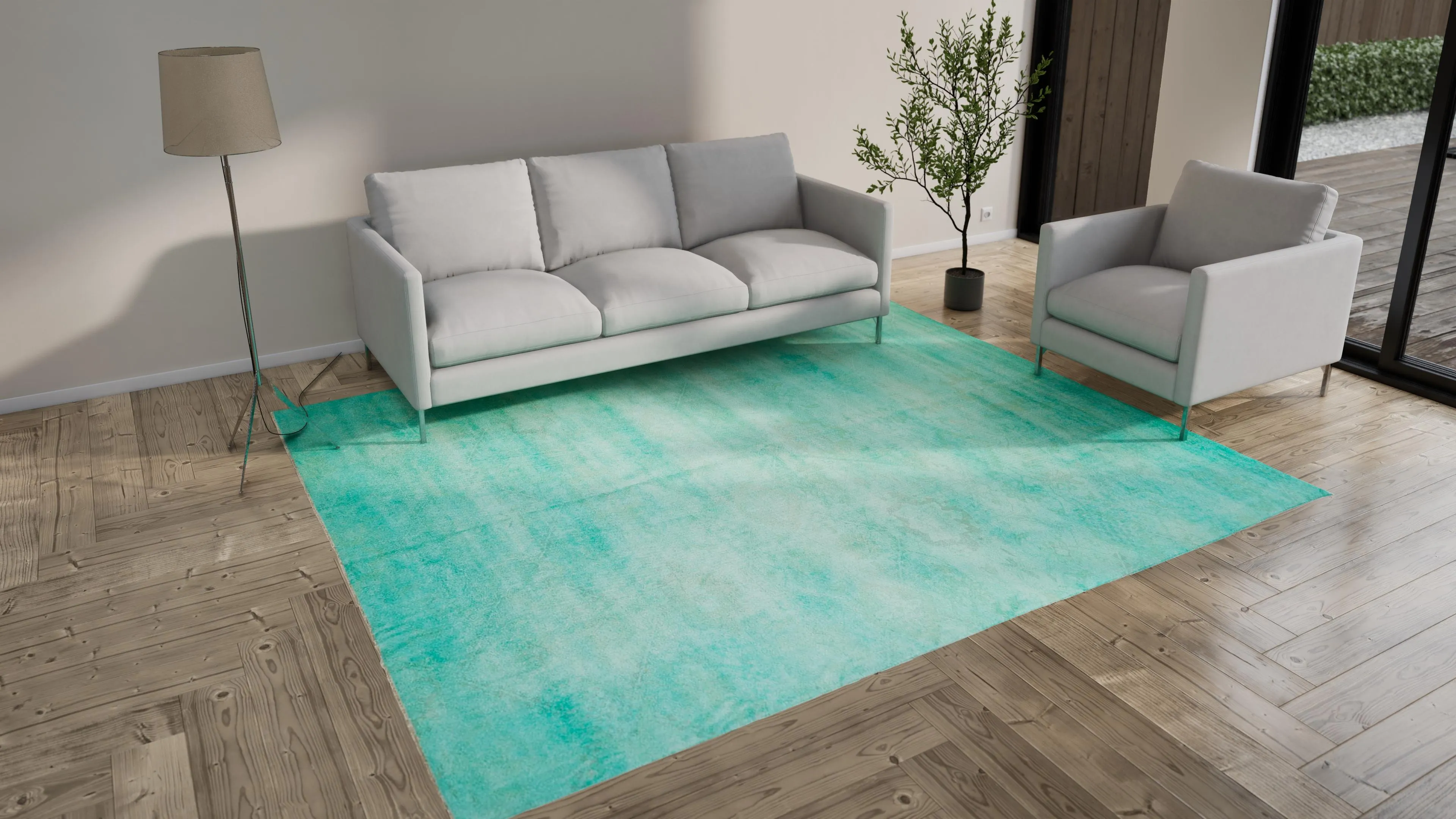 Teal Overdyed Rug - 8'5"x10'