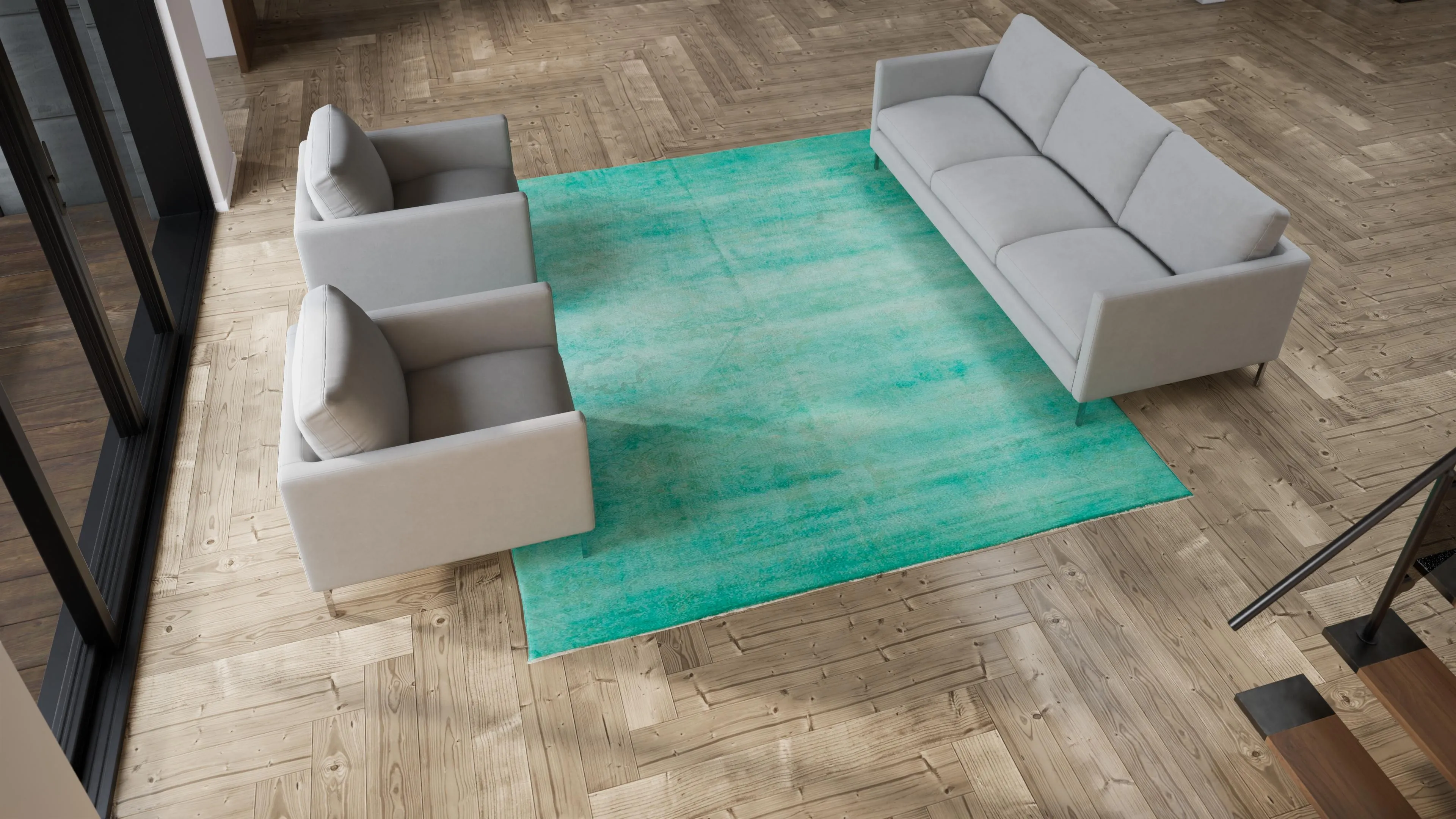 Teal Overdyed Rug - 8'5"x10'