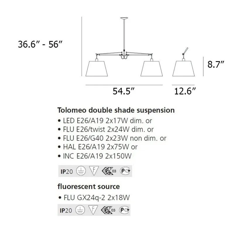 Tolomeo Double Shade Suspension