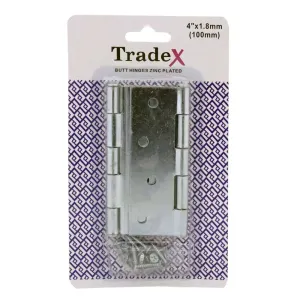 Tradex Butt Hinge Z/P 4" (100mm) w/ Screws **
