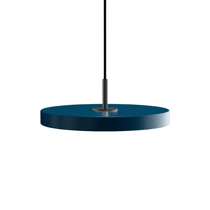 Umage Asteria Mini Led Pendant, Black Metal/Petrol Blue
