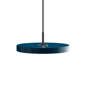 Umage Asteria Mini Led Pendant, Black Metal/Petrol Blue