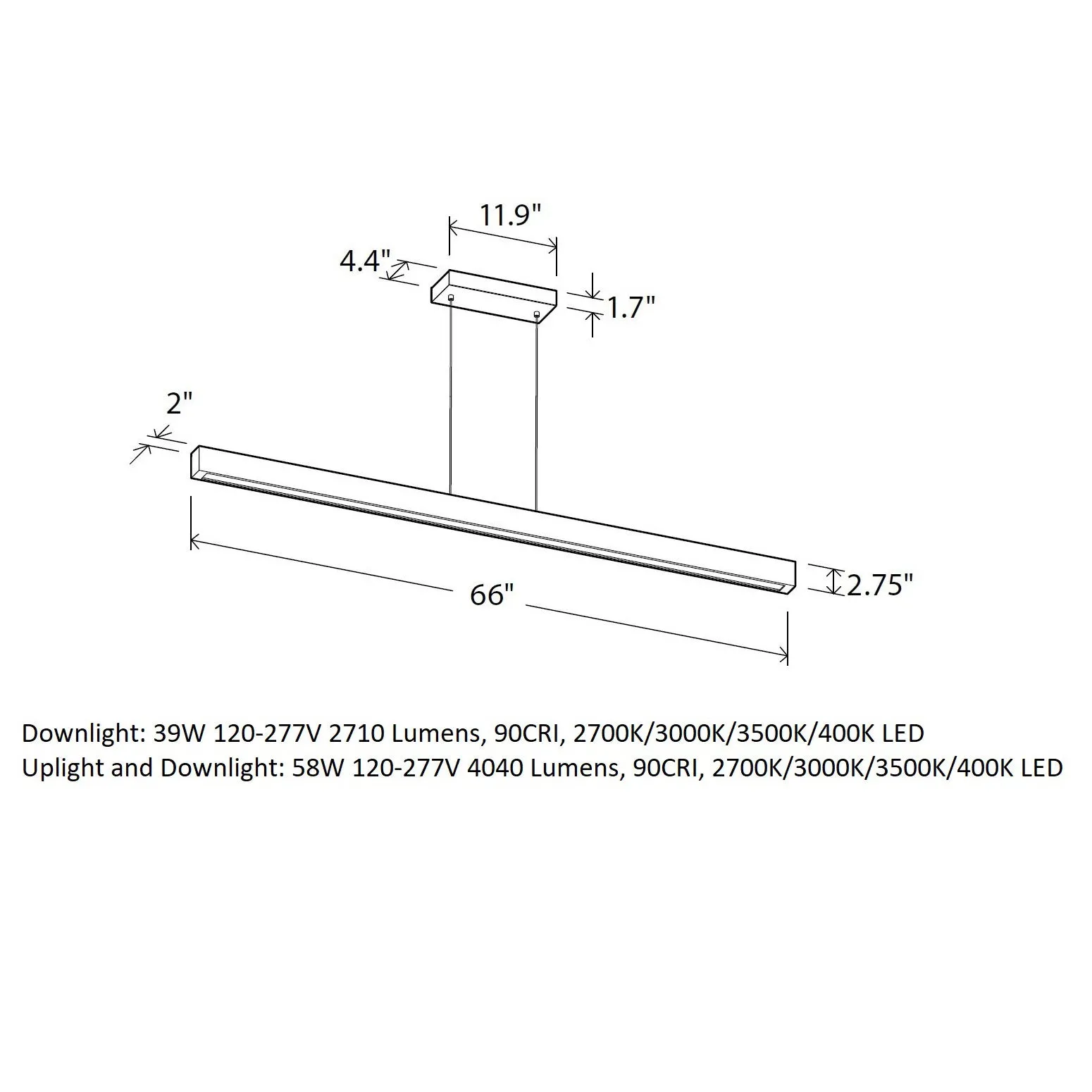 Una LED Linear Pendant Light