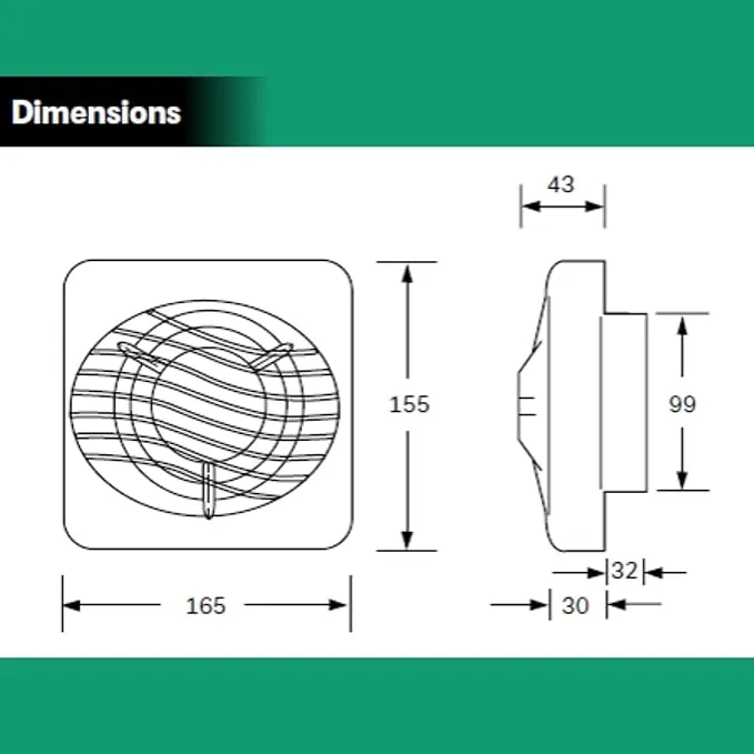 Xpelair DX100T 100mm 4" Single Speed Fan with Timer