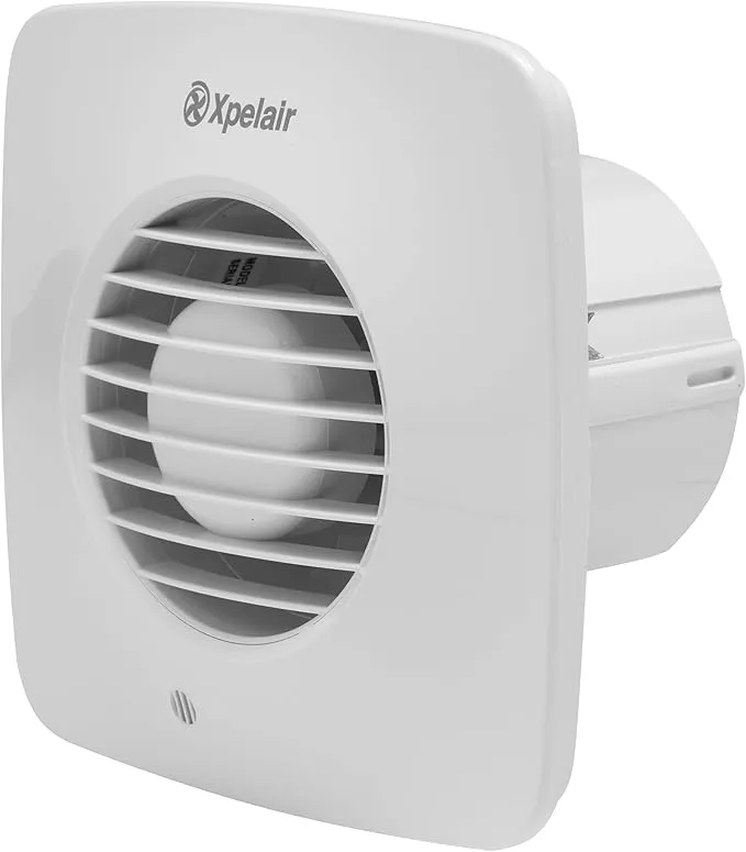 Xpelair Simply Silent DX100S White Square Dual Speed Axial Extractor Fan For Remote Switching