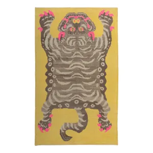Yellow Contemporary Tiger Wool Rug - 6'8" x 10'6"