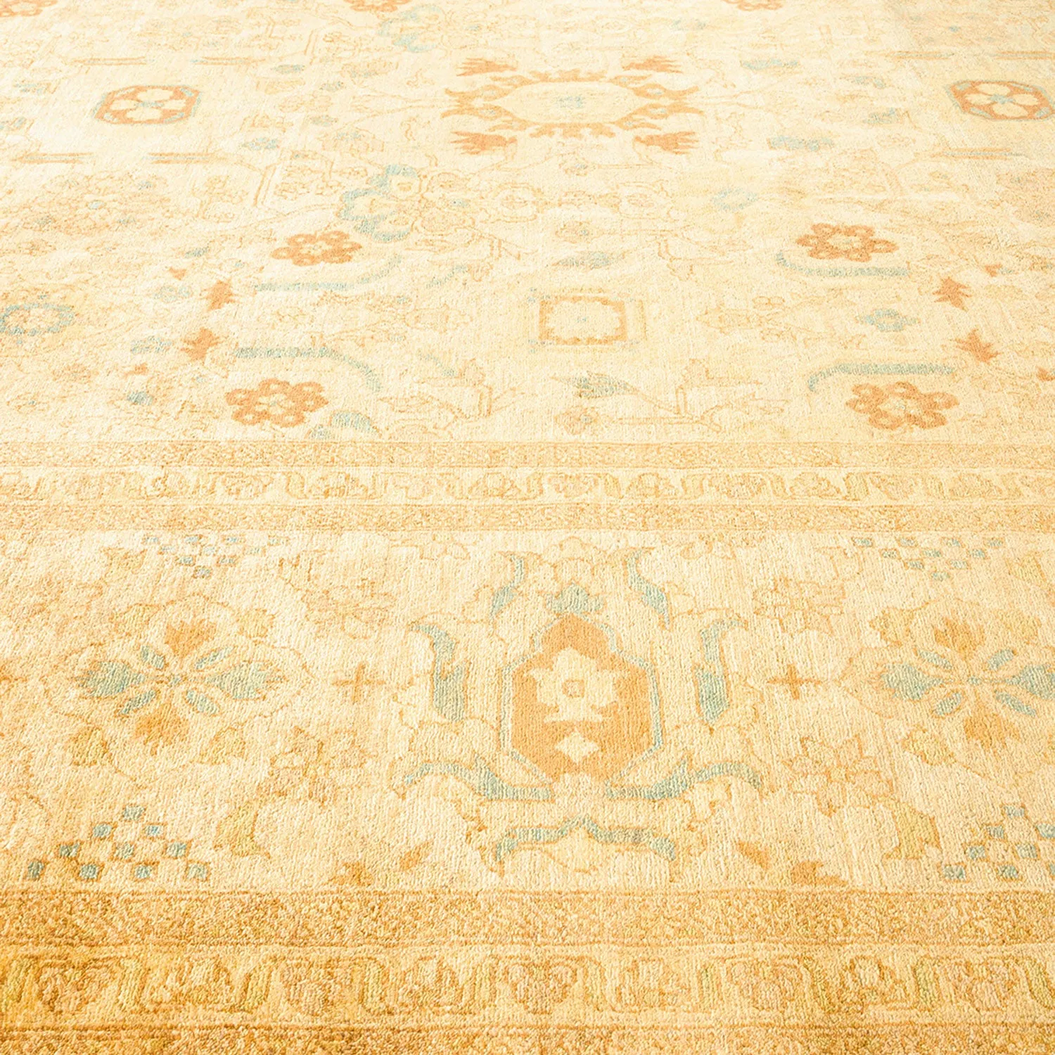 Yellow Traditional Wool Rug - 12' x 18'
