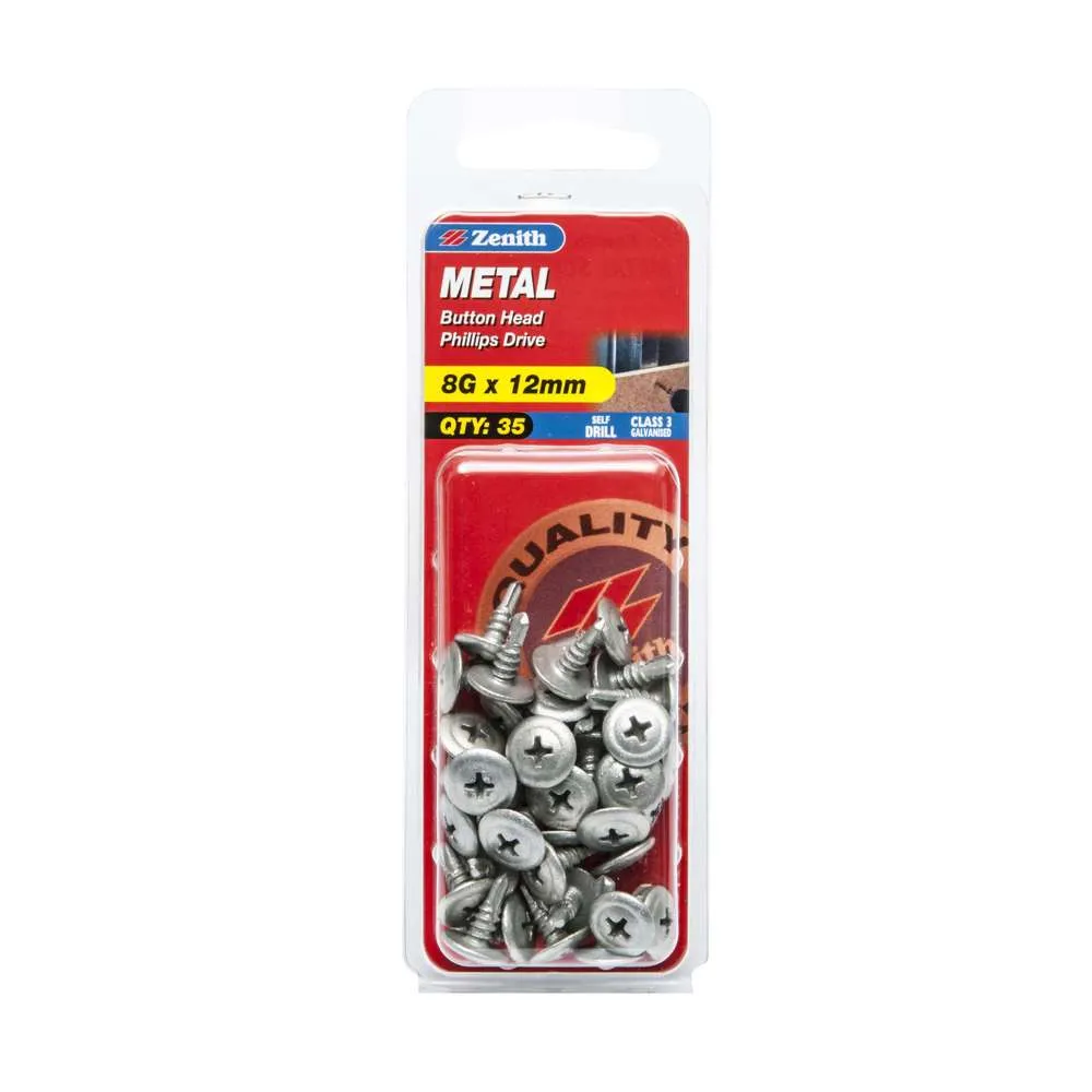 Zenith SDS Screw Button C3 8-18G x 12mm (35pk)