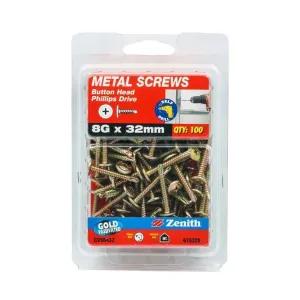 Zenith SDS Screw Button ZP 8-18G x 32mm (100pk)